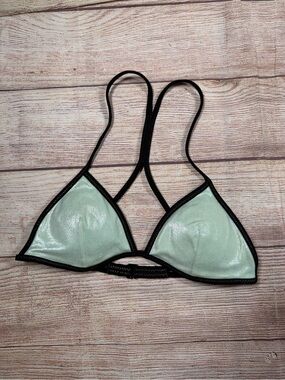 Victoria's Secret Mint and Black Shimmer Triangle Bikini Top - mermaid, shine